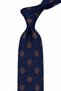 Navy Blue Motif Patterned Italian Silk Tie İk2499 - 2