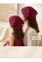 Hand Knitted Mother Daughter Bandana Set of 2 Burgundy Luxury 1St Class Knitting - 2