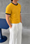 Men's Regular Fit Crew Neck Contrast Trim 100% Cotton Single Jersey T-Shirt - 2