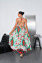 Long Oversized Dress with Halter Neck Detail and Backless Slit - 5