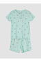 Özmarka New Season Blue Girls' Shorts Pajama Set - 3