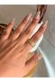 Women's 3 Row Zircon Stone Gold Color Adjustable Steel Ring