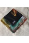 Handmade Needlework Writing, Scarf, Yemeni, Mevlit Cover, Head Cover, 4 Sides Embroidered, 100*100cm - 3