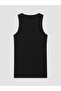 Peak New Season Black U-Neck Ribbed Combed Cotton Men's Undershirt - 7