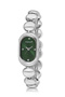 Oval Case Women's Wristwatch Silver Green Color Pl-1596B3X - 3