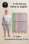 10 Pieces 100% Cotton Plus Size Floral Granny Long Johns Knee-Length Elastic Mom Underwear - with Sleep Band Gift