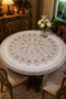 Handmade Lace Tassel Edged Round Large Size Tablecloth 165 X 166.5 cm Living Room Dining Table Cover - 3