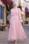 Ruffle Lace Modal Lined Tulle Dress Pink Hnt8618