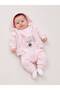 Baby Girl Rabbit Embroidered Hooded Quilted 3-Piece Cotton Set - 2