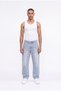 Men's Relaxed Baggy Jean Trousers with Stitching Detail Blue