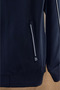 Navy Blue Stand Collar Tracksuit Set with Stripe Detail, Lined Inside, Standard Fit, Zipper Pockets, Cotton Steel Interlock Fabric, Men's - 5