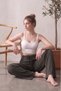 High Waist Wide Leg Striped Camisole Summer Pajama Bottoms - 5