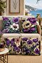 Purple Violets Patterned 4-Piece Throw Pillow Cover Set