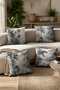 Amazon Patterned 4-Piece Throw Pillow Cover Set in Gray Tones - 2