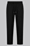 Men's Regular Fit Black Trousers Elastic Waist Lace-Up Casual Trousers - 2