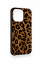 iPhone 13 Pro Compatible Dark Leopard Leather Pattern Silicone Case - 3