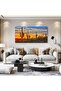 Desert Cactus Sunset Gallery Wrapped Canvas Wall Art | 50x100cm 20x40 inch | Panoramic Southwestern Wall Decor - 2