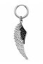 Unisex Silver Color Surgical Steel Dangle Angel Wing Figured Hoop Earring 1 Piece - 2
