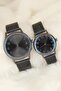Smoked Color Metal Case with Black Leather Band Dear Watches
