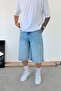 Blue Skater Fit Washed Bermuda Denim Shorts