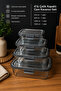 Set of 4 Vacuum Glass Storage Containers with Steel Lids Rectangular Glass - Oven, Freezer, Microwave Compatible