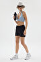Women's High Waist Combed Cotton Mini Shorts - 2