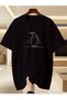 Mr. line penguin printed premium oversize t-shirt