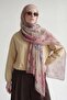Lilac Floral Pattern Muslin Shawl - 3