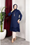 Bürümcük Fabric Skirt Gathered Tunic 0903-04 Navy Blue - 3
