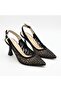 Desire Tulle Material Stoned Women's Heeled Shoes - 3