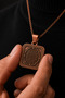 Women's Men's Copper Necklace Thick Square Model with Prayer for Abundance Antiallergic Copper Necklace - 3