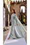Stone Embellished Cape Detailed Special Evening Dress - 5