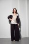 Women's Tencel Fabric Garni Pleated Detailed Wide-Leg Pants Two-Piece Set - 2