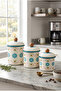 3-Piece Set of 6-Piece Enamel Jars with Lids 1 Liter, 1.3 Liter, 1.5 Liter - Spice Jar, Dowry Jar, Yogurt Fermentation Jar, Multi-Purpose Jar