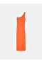 90270 Accessory Detailed Midi Knitwear Dress-Orange - 6