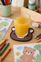 Teddy Bear and Gray Cat Coaster Set of 4 - Pvc Non-Slip Coasters (2 Teddy Bears + 2 Gray Cats) - 6