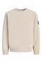 Beige Pullover Round Neck Sweatshirt