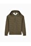 Men's Comfortable Fit Logo Detailed Hooded Long Sleeve Khaki Sweatshirt - 7