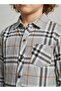 Boys Grey Checkered Casual Cotton Shirt - 5