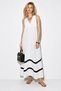 V-Neck Linen Dress-White - 6