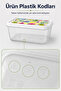 Set of 3 1200 ml Rectangular Storage Containers, Fruit Patterned Transparent Stackable Food Container - 7
