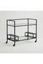 2 Tier Serving Trolley with Clear Glass Shelves, Welded Metal Frame Bar Cart with Lockable Wheels, Rolling Kitchen Cart, Modern Tea Coffee Drink Service Cart - 4