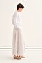 Women's Cotton Pieced Flounce Skirt Striped Beige - 4
