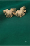 Fan Shaped Gold Color Steel Earrings - 4
