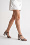 Platinum Stone Thick Heeled Sandals Evening Dress Wedding Engagement Shoes - 4
