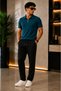 Premium Ribbed Ottoman Fabric Zipper Detailed Unisex T-Shirt and Pants Set Women's and Men's Set - 2
