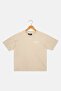 Kids Boy Crew Neck Short Sleeve Graphic Print T-Shirt, Beige - 2
