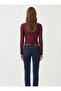 Women'S, Burgundy Color, Front Snap & Snap Fastener Fitted Ribbed Camisole Fabric, Stretchy Knitted Blouse - 4
