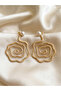Rosa 100% Handmade Jean Textured Enamel Covered Copper Wire Pearl Detailed Convertible Stud Women's Earrings - 2