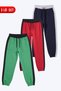 Unisex Children's 3-Piece Stripe Detailed Waist-Tie Elastic Cuffed Sweatpants Set